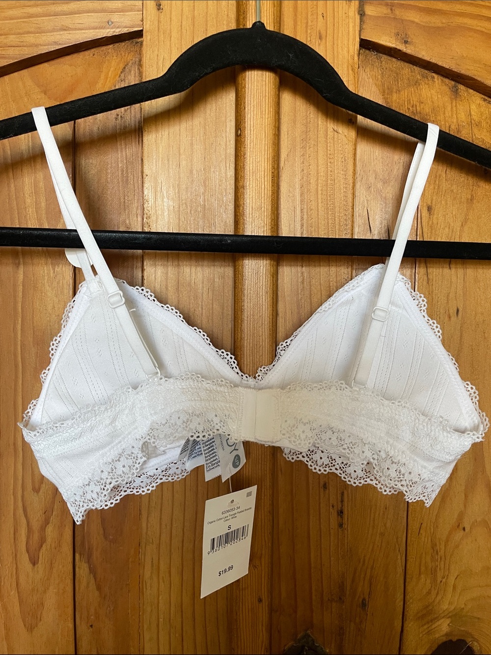 Cotton Lace Triangle Padded Bralette - Picture 7 of 7